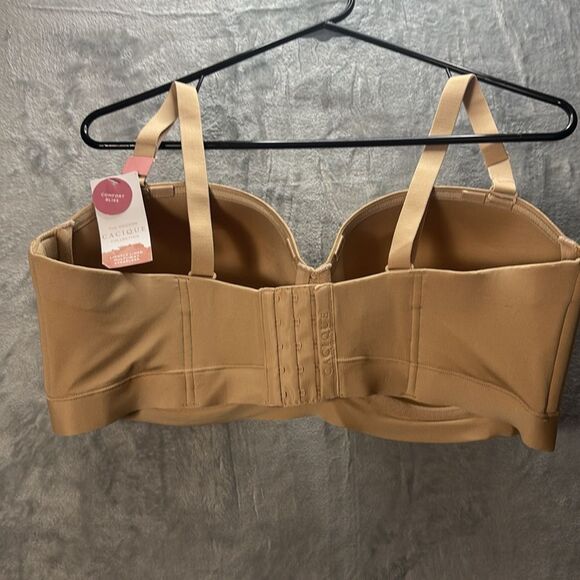 NWT New Cacique Tan Lightly Lined Multi Way Strapless Underwire Bra Size 40F - Picture 5 of 8